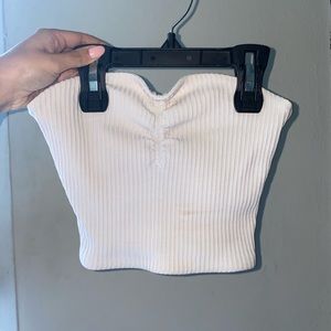 Aritzia Strapless Ribbed Cropped Top
